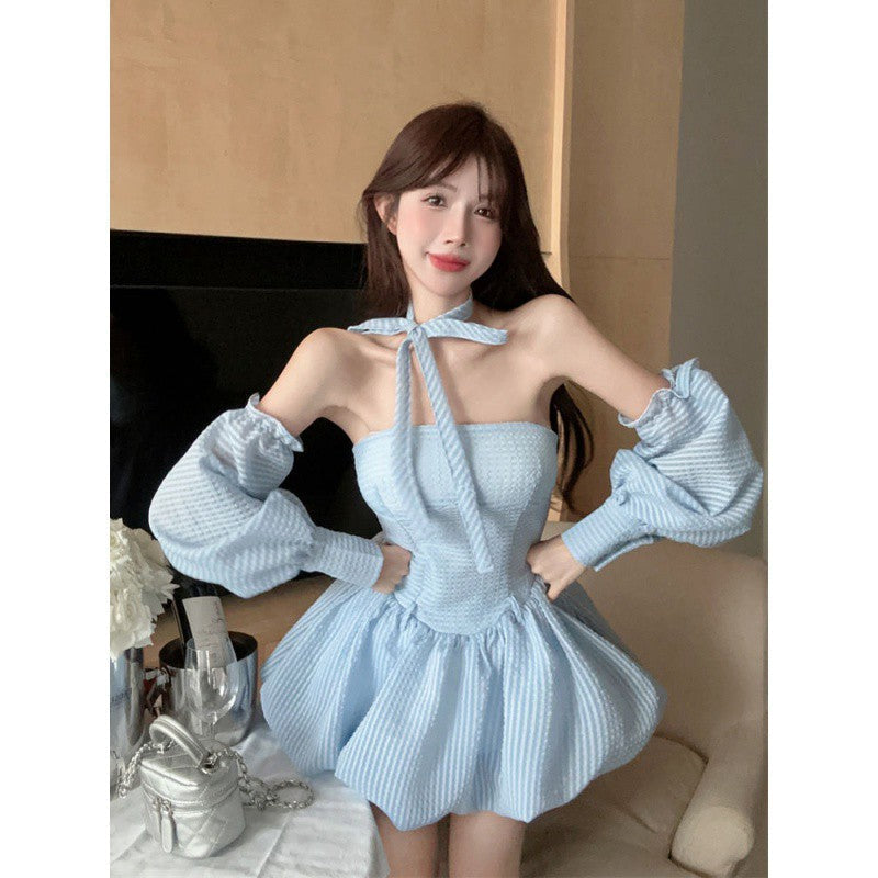 homecoming dresses Pure Desire French Tube Top Dress Women's Spring and Summer Temperament Design Sexy Backless Princess Puffy Dress Shorts Suit