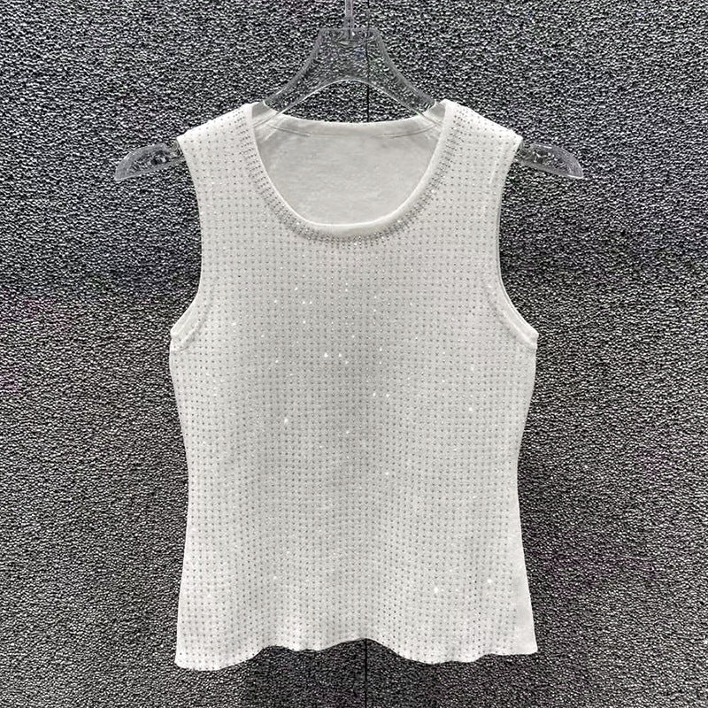 Sleeveless Open Knit Top