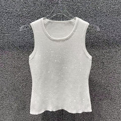 Sleeveless Open Knit Top