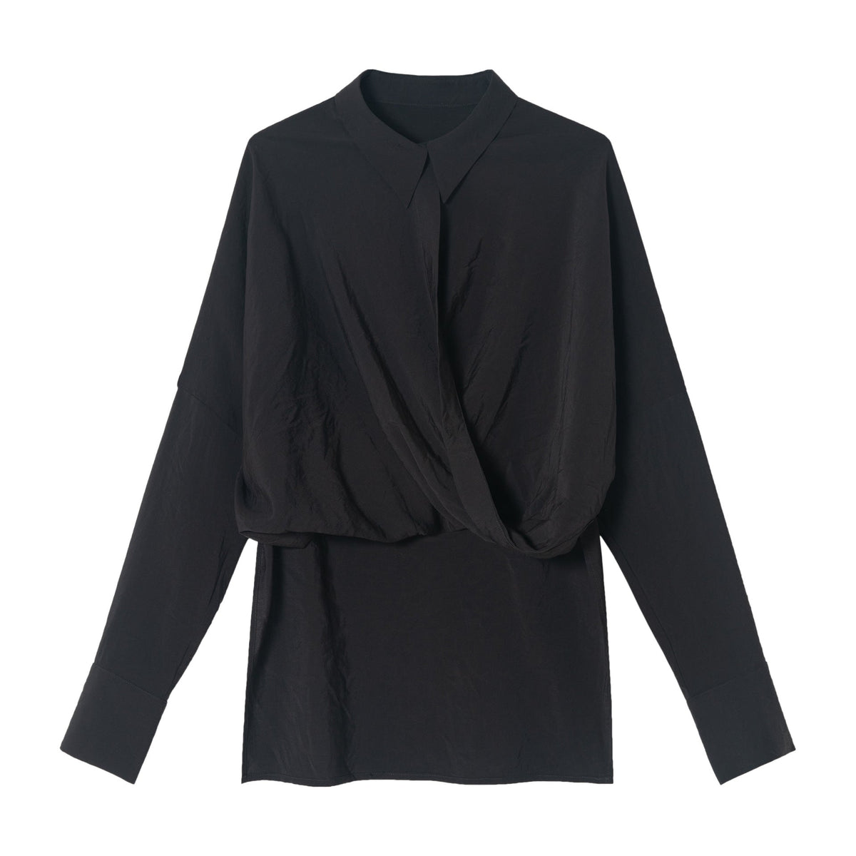 Hipster-Kleid, um zu beeindrucken Herbst Neue Pendler Nachahmung Kupfer Ammoniak Kreuz Schlank Abnehmen Top Shirt