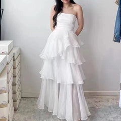 dress Spring and Summer 2014 New Women's Clothing Sexy Charming Tube Top Fashion Strap Top + Cake Skirt Pleated Skirt