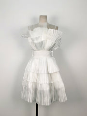 Kleid Vietnam Designer Dreidimensionales Plissee-Fächer-Netz-Kuchenrock-Party-Taille-Tube-Top-Kleid 30008