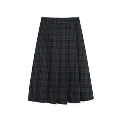 90s fashion Internet Celebrity Homemade Retro Plaid Pleated Skirt Women's Spring and Autumn New Preppy Style High Waist Slimming A- line Skirt