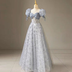 Ballkleider Blaues schulterfreies Abendkleid 2025 Frühling Neue High-End-Kleidung Erwachsene Zeremonie Geburtstag Abschluss Saison Performance Kleidung