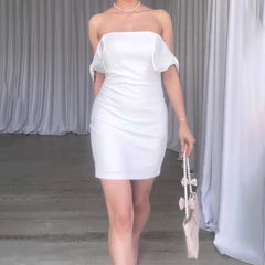 homecoming dresses 2025 Women's Summer off-Shoulder Tube Top Sexy High Waist Hip Bag Dress