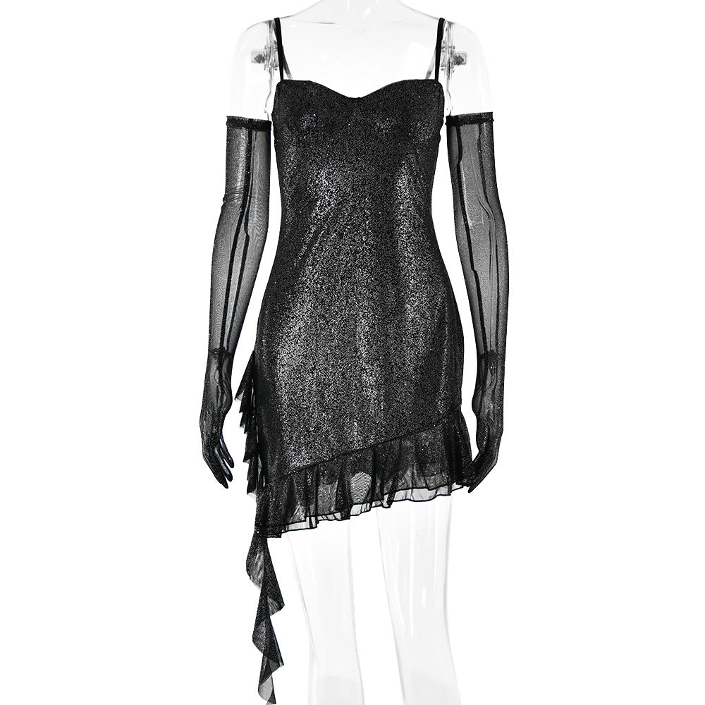 Android vs Cyberborg Kleid zum Beeindrucken Damen Mesh Hot Silver Strap Tube Top Kleid Mode Heißer Verkauf Sexy Hot Girl Backless Hip Rock