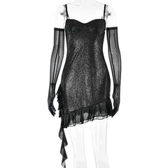 Android vs Cyberborg Kleid zum Beeindrucken Damen Mesh Hot Silver Strap Tube Top Kleid Mode Heißer Verkauf Sexy Hot Girl Backless Hip Rock