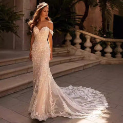 dress to impress divine being Fishtail Trailing Outdoor Light Wedding Dress Lace Slimming Bridal Main Wedding Dress 2025 New Wedding Fairy Wedding Dress