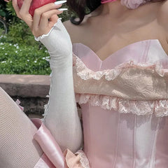 cybergoth dress to impress 2025 Spring Women's Clothing Dress Elegant Princess Socialite Style Tube Top Sleeveless Party Dress