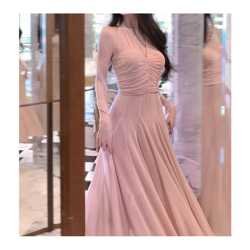 Outfit Es ist ein Feenkleid, Rosa 4 M Netzkleid mit geringer Sättigung, schlankmachendes Temperamentbandkleid für Frauen, Sommer 2025