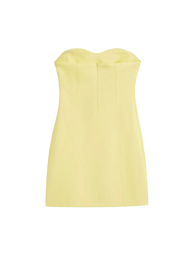dress to impress codes Zadata Women's Heart-Shaped Collar Small Dress Straight Slim Open Design Tube Top Dress 3366707