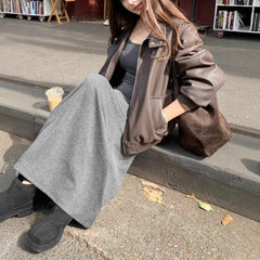 black sweater dress outfit Mancheng Old Lapel Leather Coat Cotton-Padded Coat for Women 2025 Winter Coat Short High-Grade