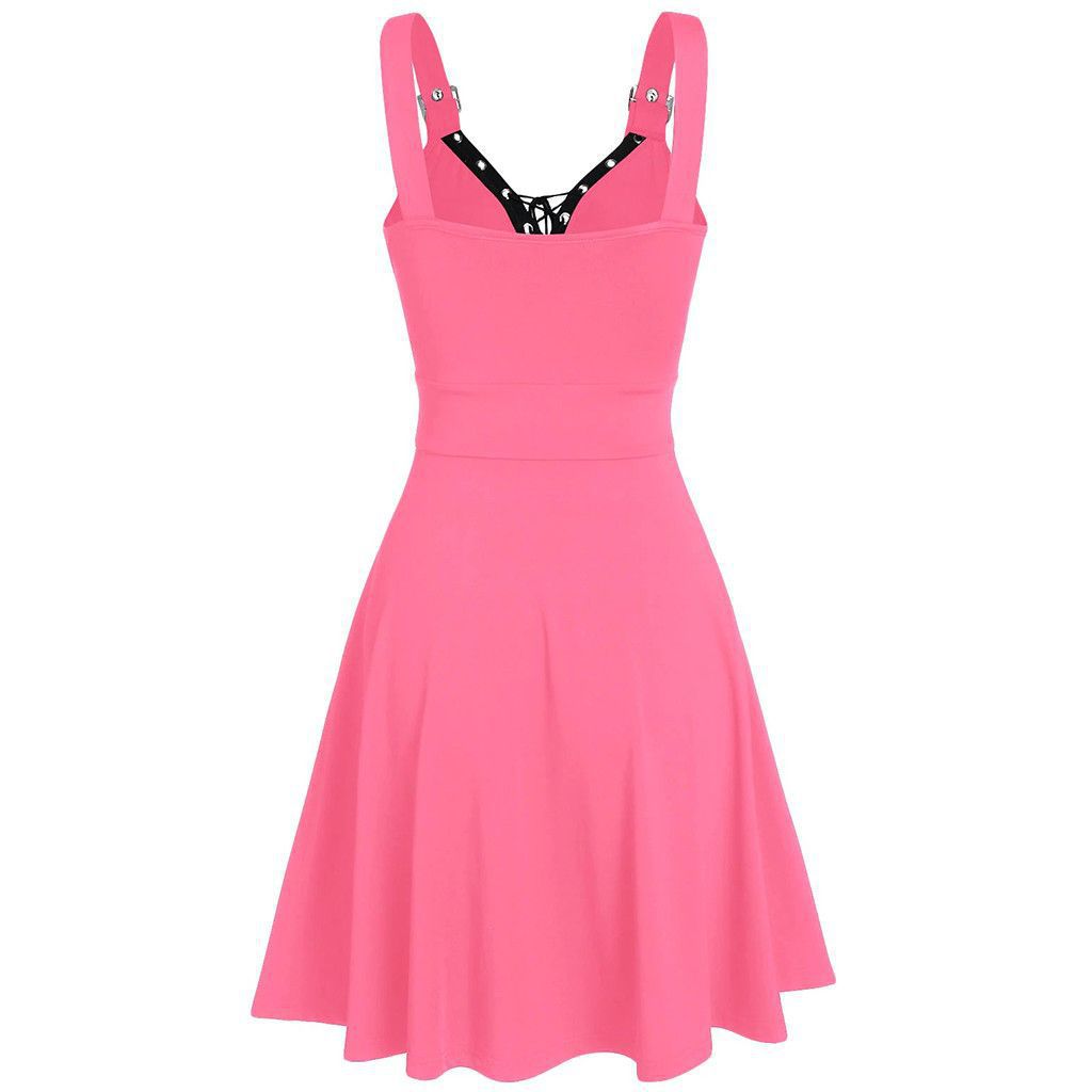 misunderstood outfit New Style Sleeveless Strap Loose Large Swing Sling Gothic Punk Women's Dress Female