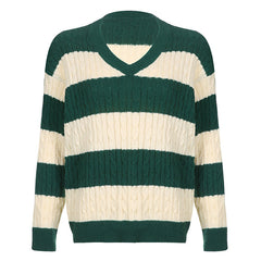 Preppy Girl Striped Jumper