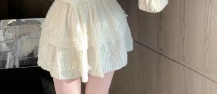 Korean Sweet Lace Square Collar Bow Puff Sleeve Tops Women+ Y2k E-Girl Slim Waist A-line Skirts Spring New Two Piece Sets