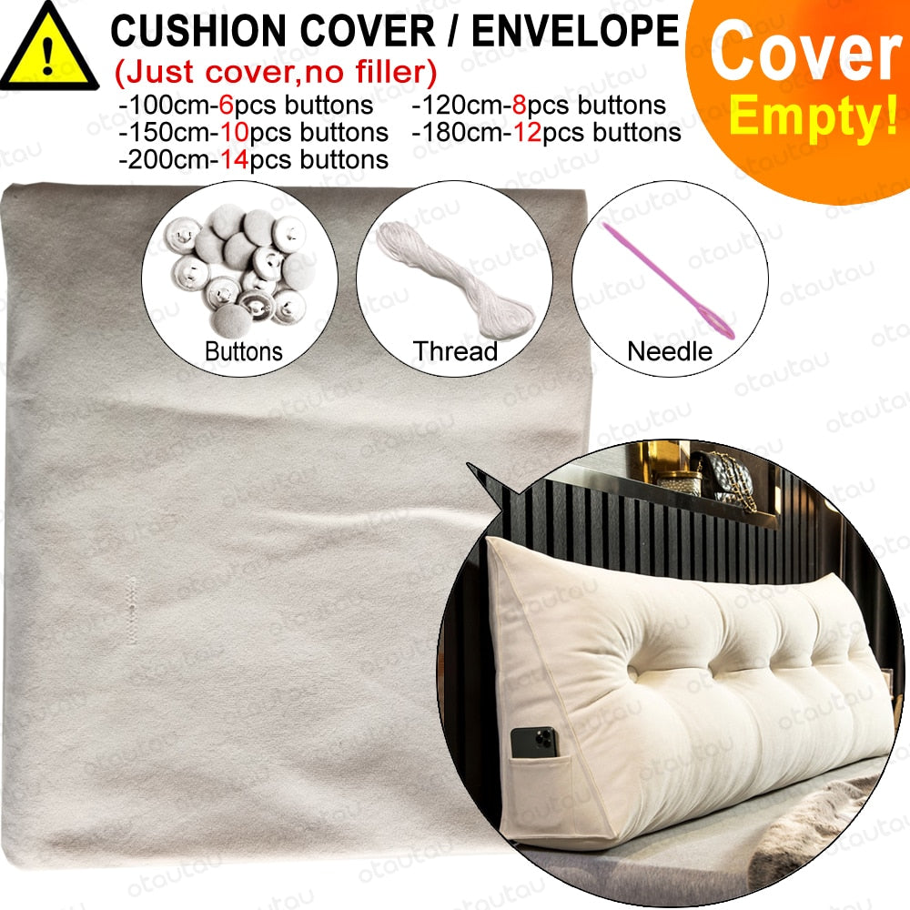 Special Offer Single Double Bed Velvet Pillow Case Decor Home Lazy Bedside Backrest Cushion Pillow Cover Soft Chair Sofa Seat