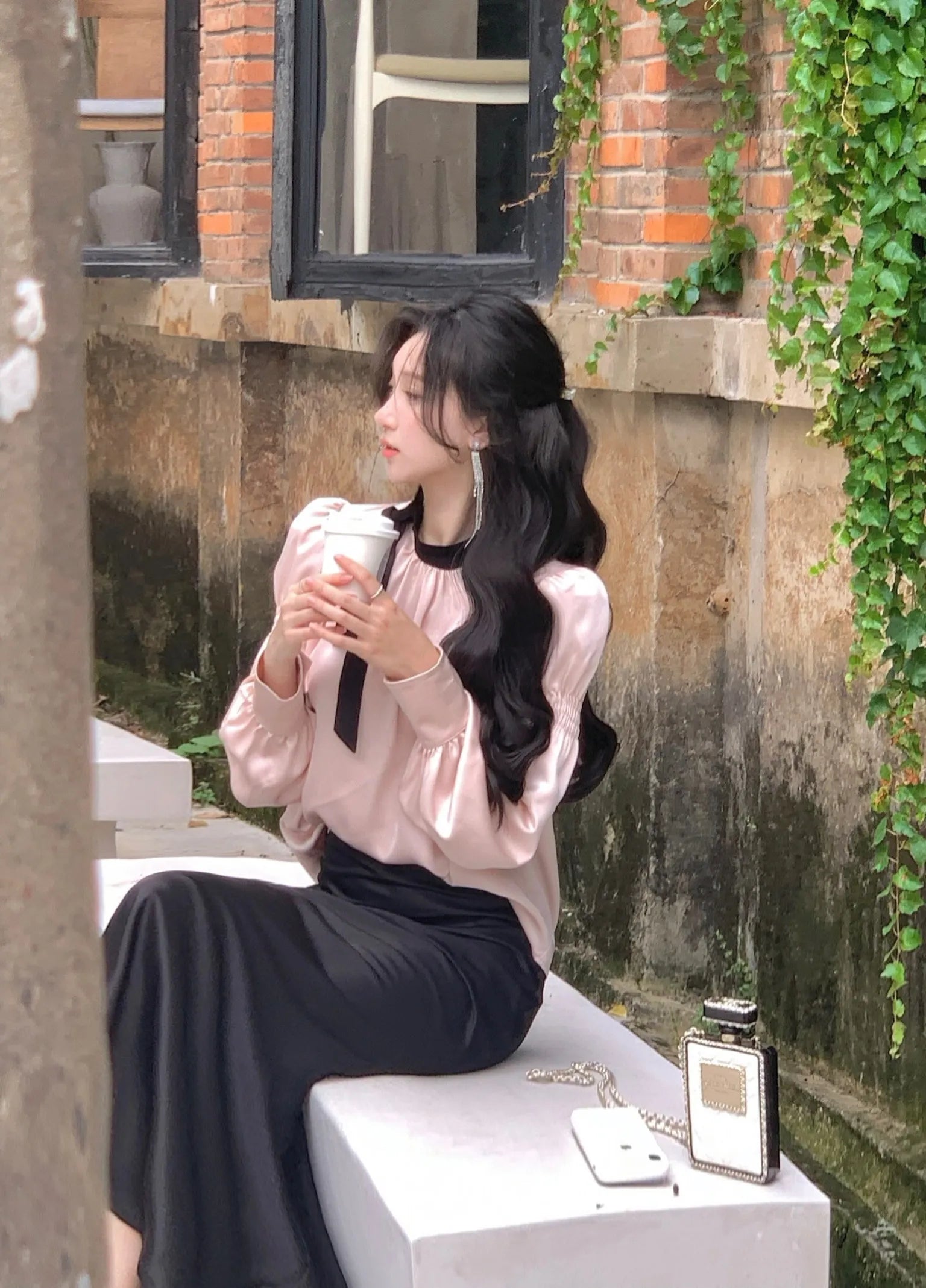 Koreanische Satin Langarm Bogen Top Röcke 2 Stück Set für Frauen Neue Herbst Mode Elegante Abend Party Weibliche Kleidung Anzüge