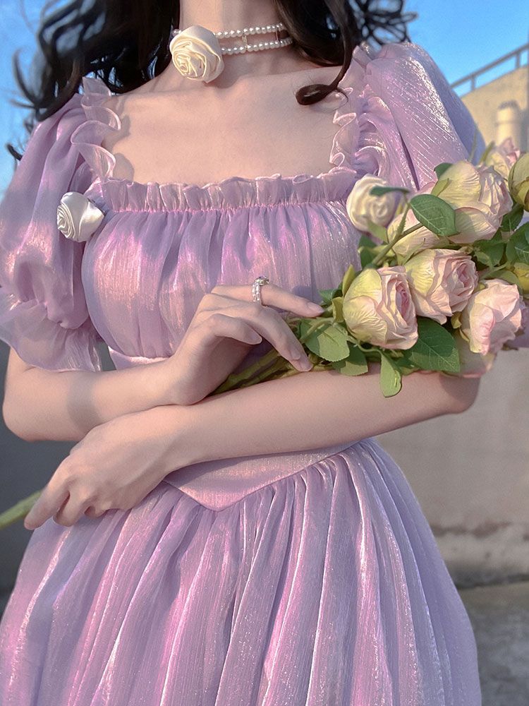 2025 Autumn Vintage Evening Party Dress Elegant Casual Lolita Princess Dress Women Sexy Backless Korea Sweet Fairy Dress Female