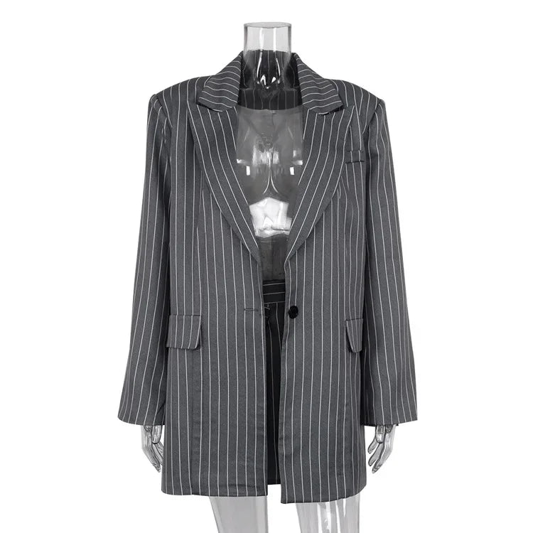 Hohe Taille Schlank Rock Sets Für Frauen Luxus Lose Langarm Mäntel Frau Temperament Blazer 2 Stück Sets Damen Outfits