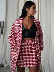 Schlanke Rock-Sets mit hoher Taille für Frauen, 2-teilige Outfits, lose Strickjacke, Conjuntos De Falda Street, lässige Mini-Kleidanzüge für Frauen