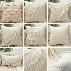 Boho Decorative Throw Pillow Covers With Tassel For Couch Bed Sofa Morocos Lumbar Tufted Pillowcase 45X45 Home Decor