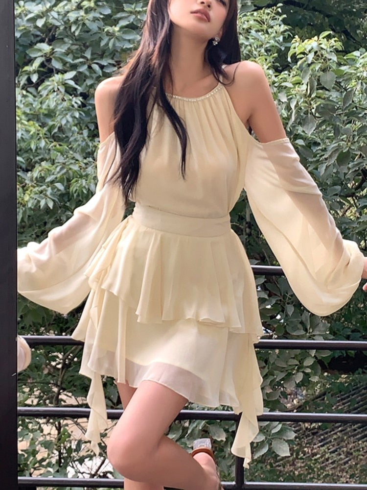 Zweiteilige Sets Sommer Frauen Neue Koreanische Mode Elegante Party Minirock + Off Shoulder Tops Anzüge Frankreich Süße Outfits