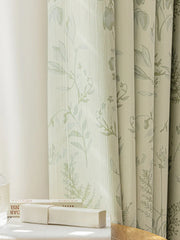 French Living Room Curtains Floral Pattern Bedroom Decoration Curtains Green Home Curtain Blackout Sun Protection Study Curtain