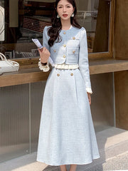 2024 Fall Winter Two Piece Sets for women Jacket Coat +Long skirt 2 piece sets women outfit conjuntos femininos elegantes