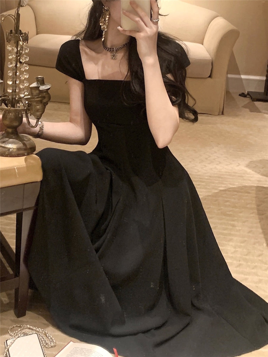 Elegant Midi Dress Women Summer New Fashion Evening Party Ladies Vestidos Vintage Slim Clothes Female Korean White Dresses