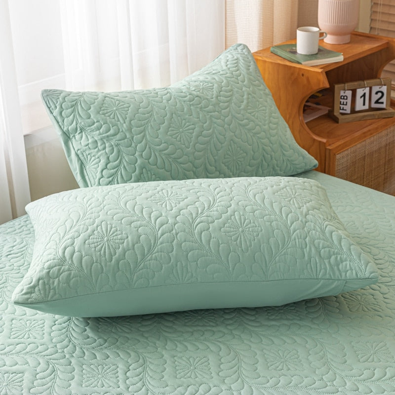 1 pc Waterproof Quilted Pillowcase Solid Color Pillow Cover Case 48x74cm Pillowsham