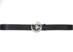 Goth Luxusmarke Neues PU-Leder mit Diamanten eingelegt Sternenmond Knopfkopfgürtel für Damen Jeansrock Punk Y2k Accessoires