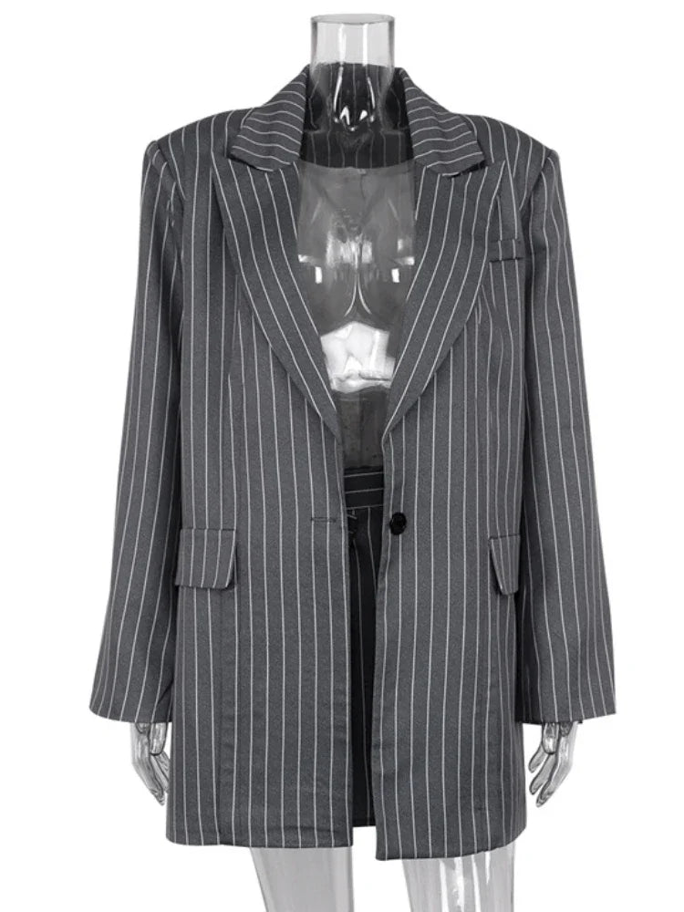 Hohe Taille Schlank Rock Sets Für Frauen Luxus Lose Langarm Mäntel Frau Temperament Blazer 2 Stück Sets Damen Outfits