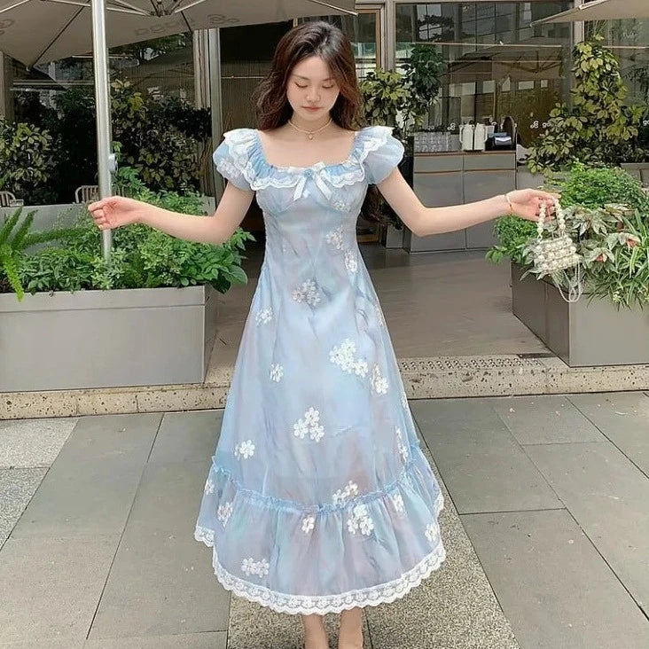 Angel Flight Through Heavenly Clouds and Jamine Flowers                  Dress Mermaidcore Kawaii Academia Y2K Cottagecore Coquette Fairycore Dollette Princesscore