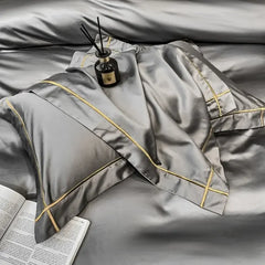 European Luxury Bedding Set Luxury Embroidery Washed Silk Duvet Cover Bed Sheets and Pillowcases King Size Bedding  Set