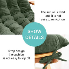 Rocking Patio Lounge Chair Cushion with Ties Overstuffed Seat Back Cushion Pad Tufted Pillow for Outdoor Indoor Home