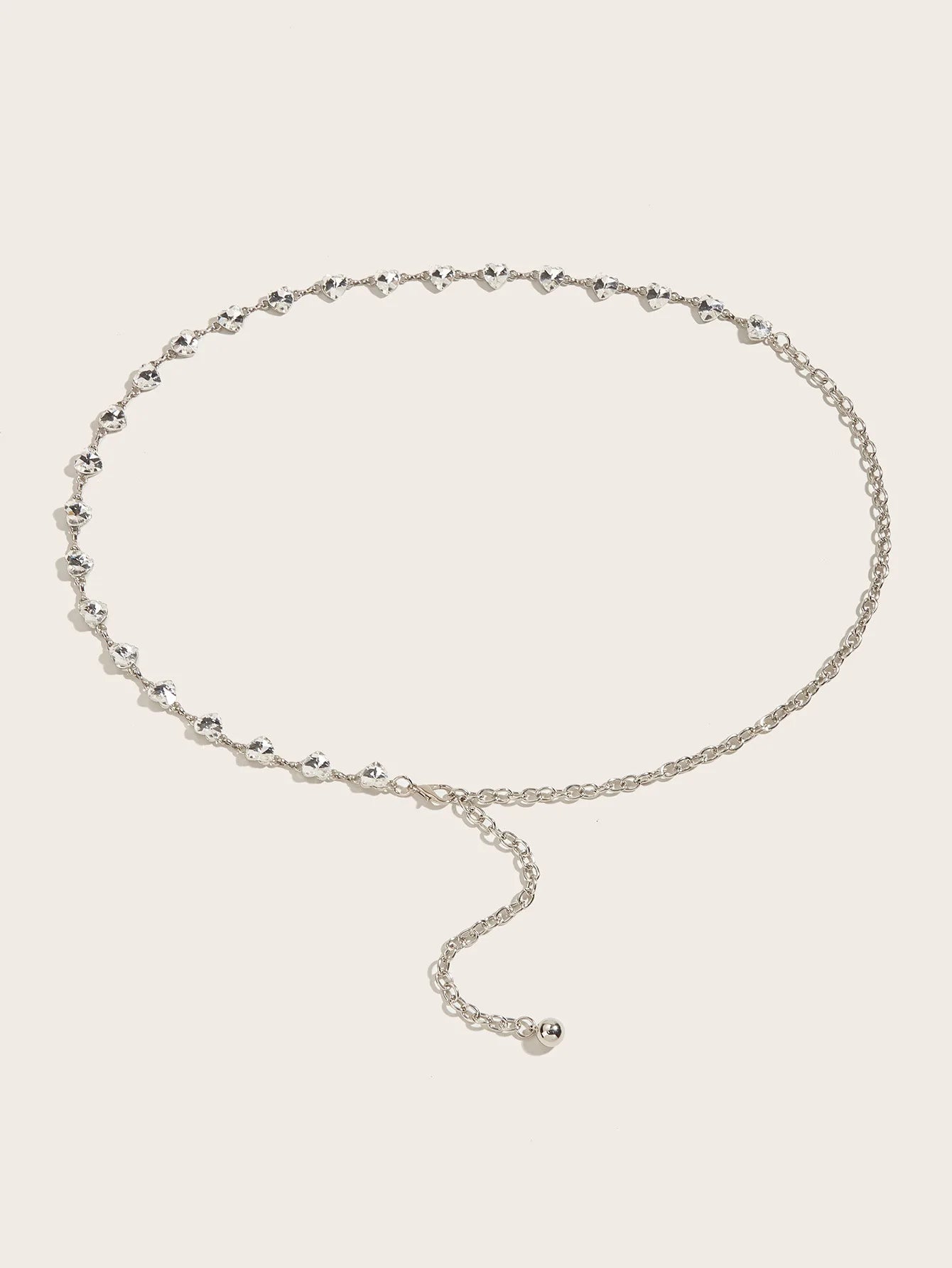 2025 Fashion Women Diamond Heart Chain Waist Belt Skirt Dress with Waistband Chain Decoration Thin Waistband Accessories