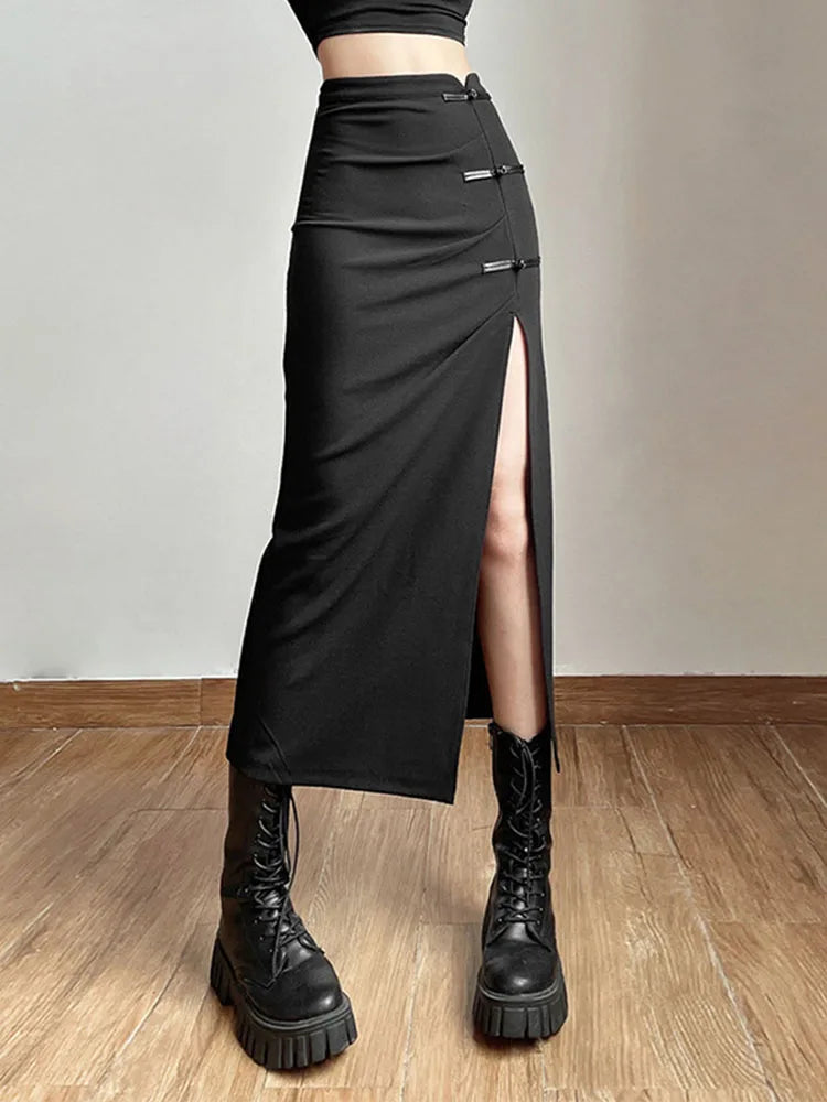 Cute Party Long Skirts Printed Boho Grunge Fairycore Retro Skirts Kawaii Holiday Brown Pleated Skirts Women Elegant