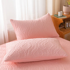 1 pc Waterproof Quilted Pillowcase Solid Color Pillow Cover Case 48x74cm Pillowsham