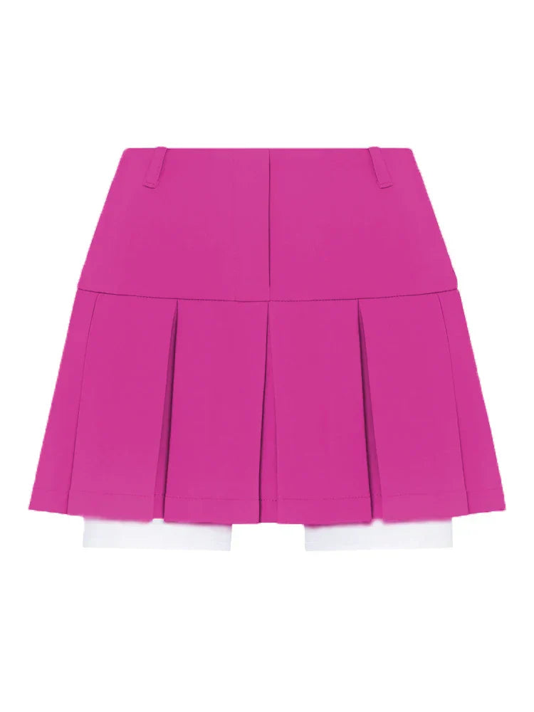 2022 Fall Women Blazer Suit Two Piece Sets Turn-down Collar Blazers Tops And Pleated Skirts Femme High Street Y2K Outfits