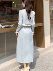 2024 Fall Winter Two Piece Sets for women Jacket Coat +Long skirt 2 piece sets women outfit conjuntos femininos elegantes