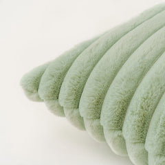 Throw Pillow Covers Soft Cozy Pillowcase Faux Rabbit Fur Cushion Cover for Couch Sofa Bed Chair Home Decor Saga Green