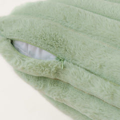 Throw Pillow Covers Soft Cozy Pillowcase Faux Rabbit Fur Cushion Cover for Couch Sofa Bed Chair Home Decor Saga Green
