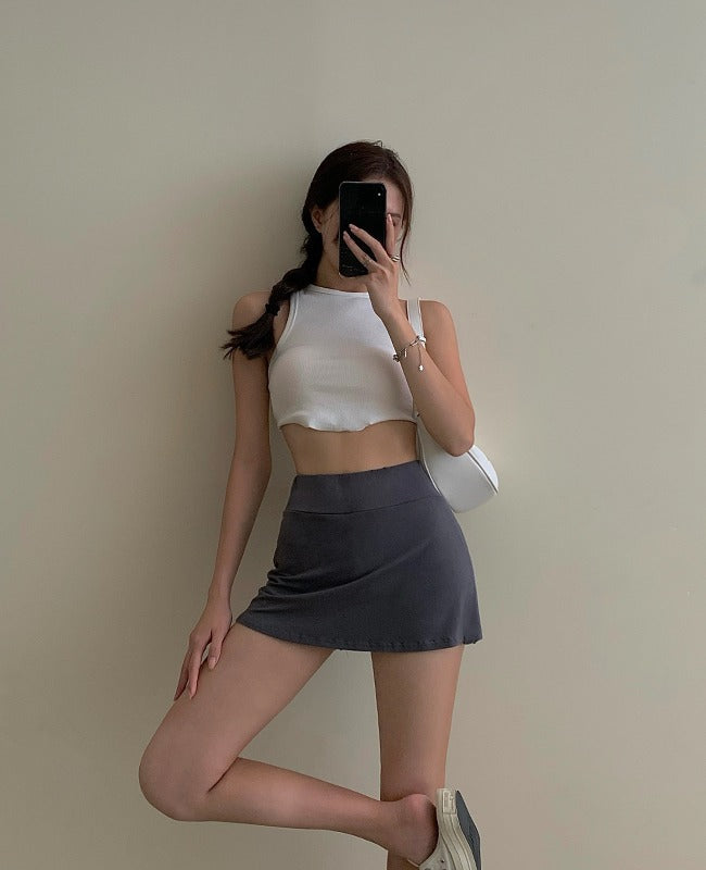 Zurück zum College Tennisrock Damen Hohe Taille Mädchen Enge Tasche Hüfte Kurzer Rock Sommer Sport Culottes Split A-Linie Minirock Y2K 