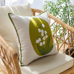 Retro Tulips Orchid flower Embroidered Pillowcase Cushion Cover Morden Casual Cotton Case Sofa Bedroom Decro 45x45cm