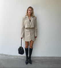 2023 Women Stylish Blazer Skirt Suit Casual Female clothing set