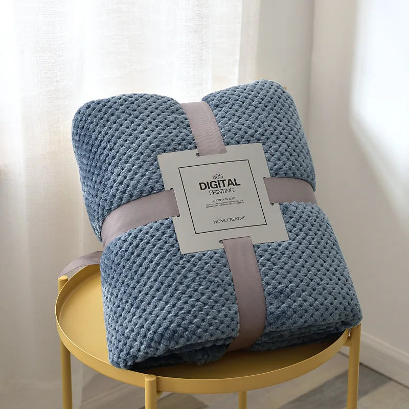 Thickened Blanket King Size Home Warm Plaid Comforter Soft and Comfortable Bedspread Bedding Sheet for Winter