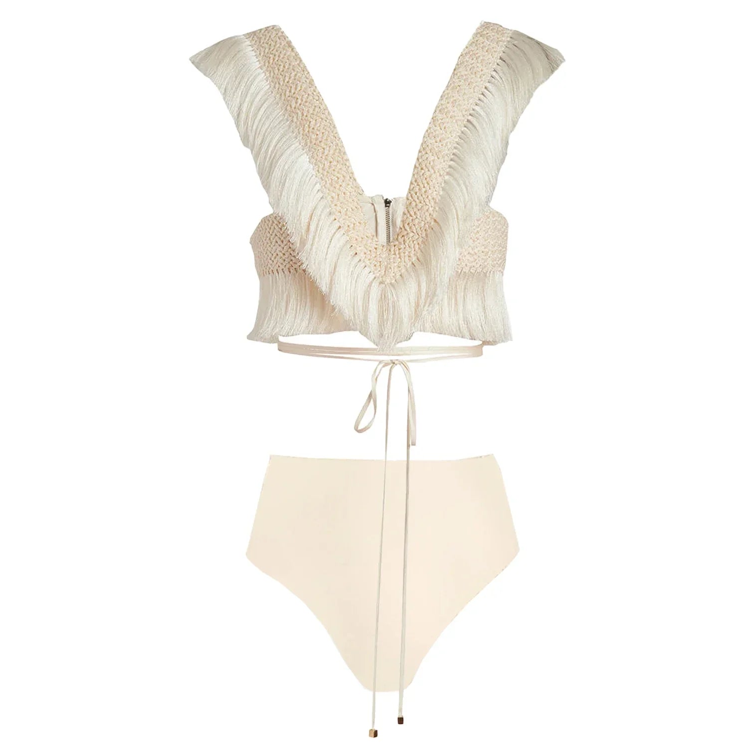 2024 V Neck Fringe Trim Bikini Badeanzug Hohe Taille Bademode mit Rock für Frauen Halter Badeanzüge Druck Sommer Weibliche