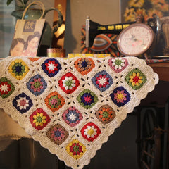 Handmade Knitting Crochet Crochet Hair Blanket Grandmother Daisy Rustic Style Decorative Tablecloth Home Decor Accessories