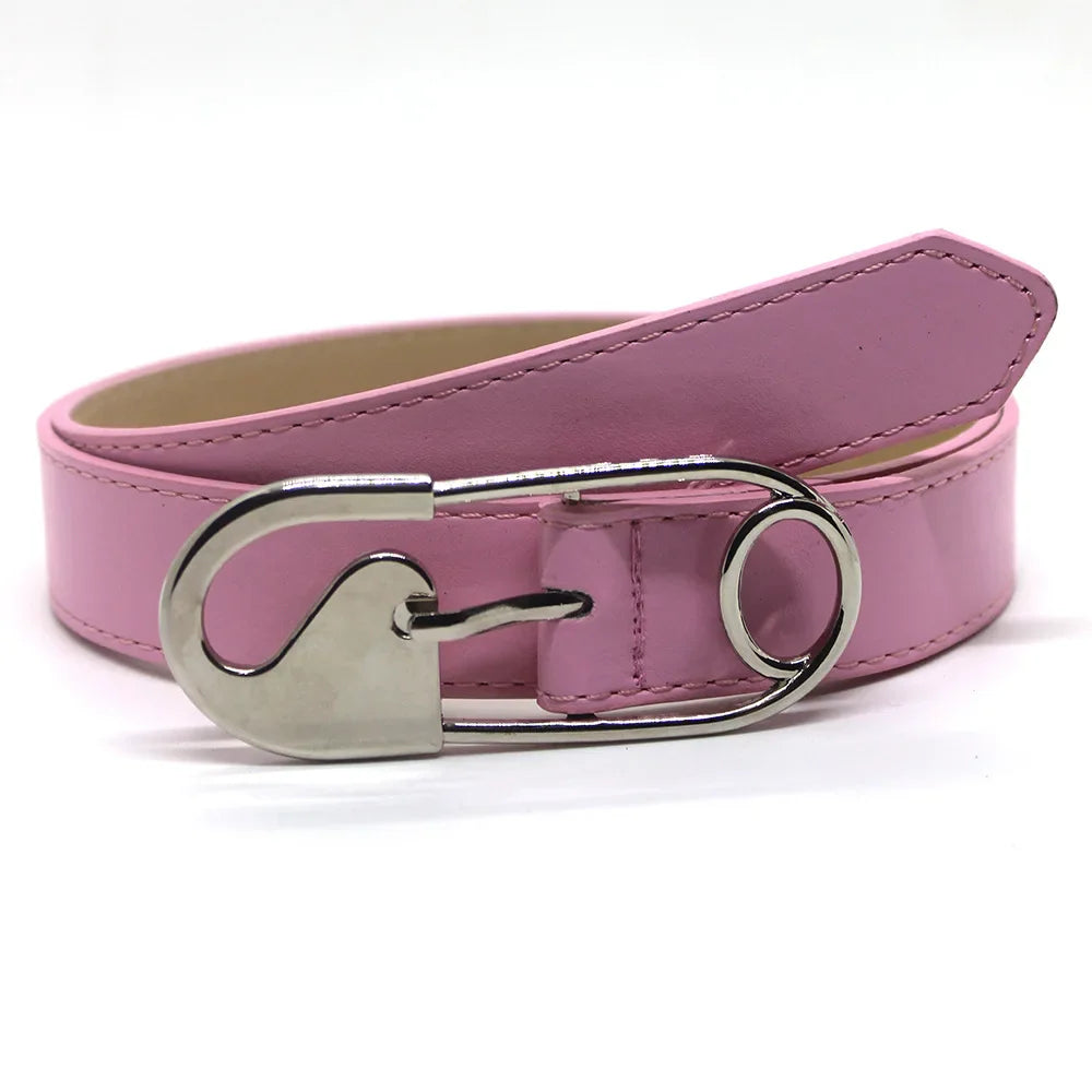 New Fashion Women's Luxury Belt PU Leather Silver Paper Clip Metal Belt Jeans Dress y2k logo diesel belt Accessories