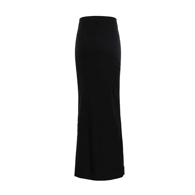 Fashion For Women Black Long Skirts High Waist Slim Seamless Elegant Ladies Gown Casual Summer 2024 New Female Maxi Skirts
